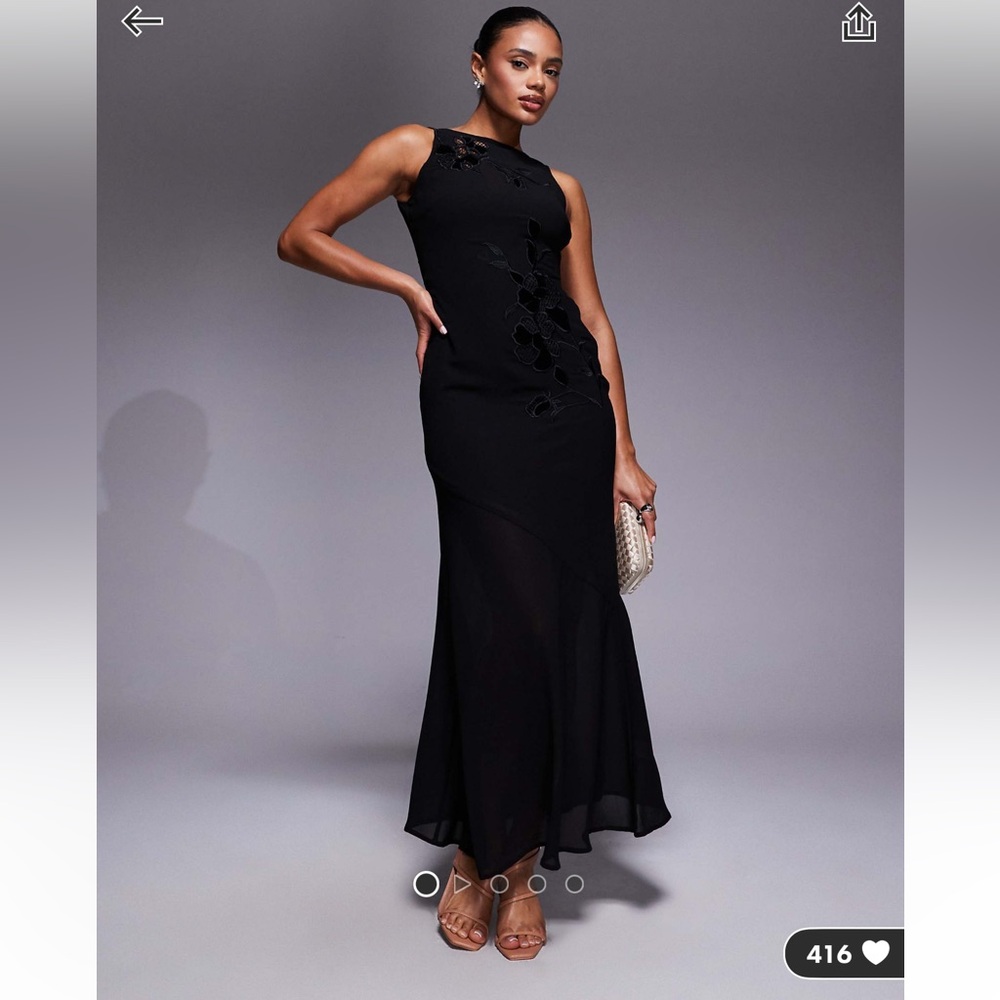 Rare London Black Maxi Dress